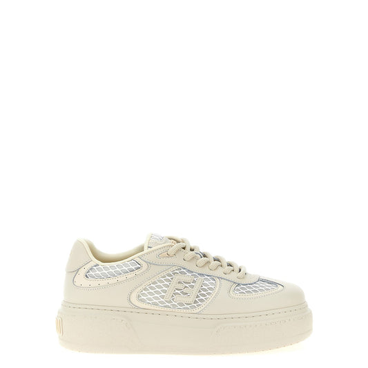 Fendi Beige Calfskin Platform Sneakers