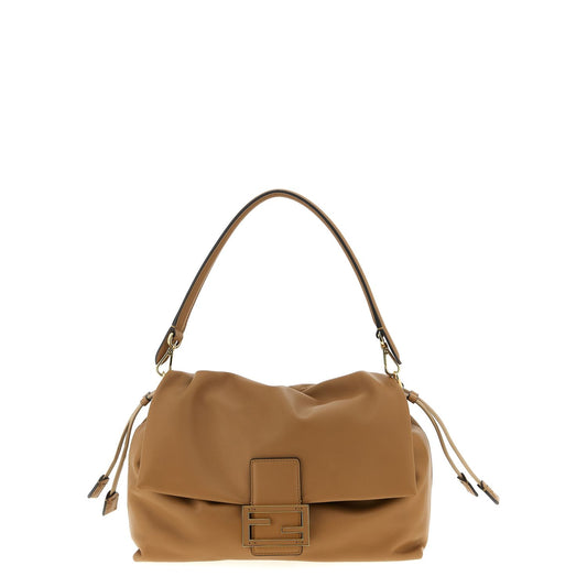 Fendi Beige Lamb Leather Shoulder Bag