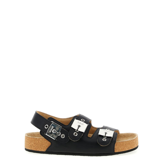 Balenciaga Black Calfskin Flat Sandals