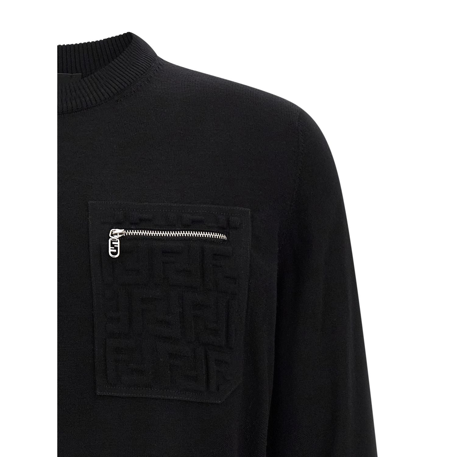 Fendi Black Virgin Wool Cardigan