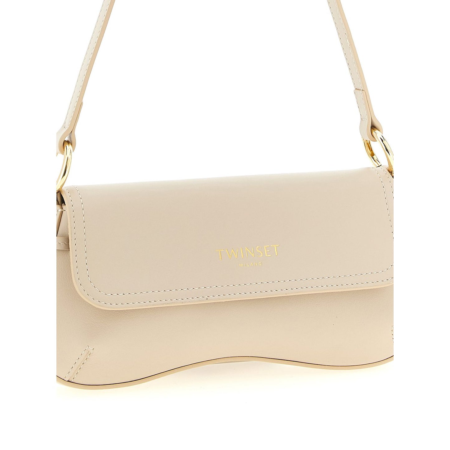 Twinset White Leather Shoulder Bag