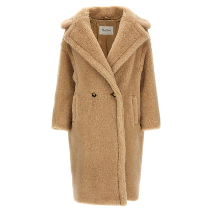 Max Mara Beige Alpaca Leather Coat