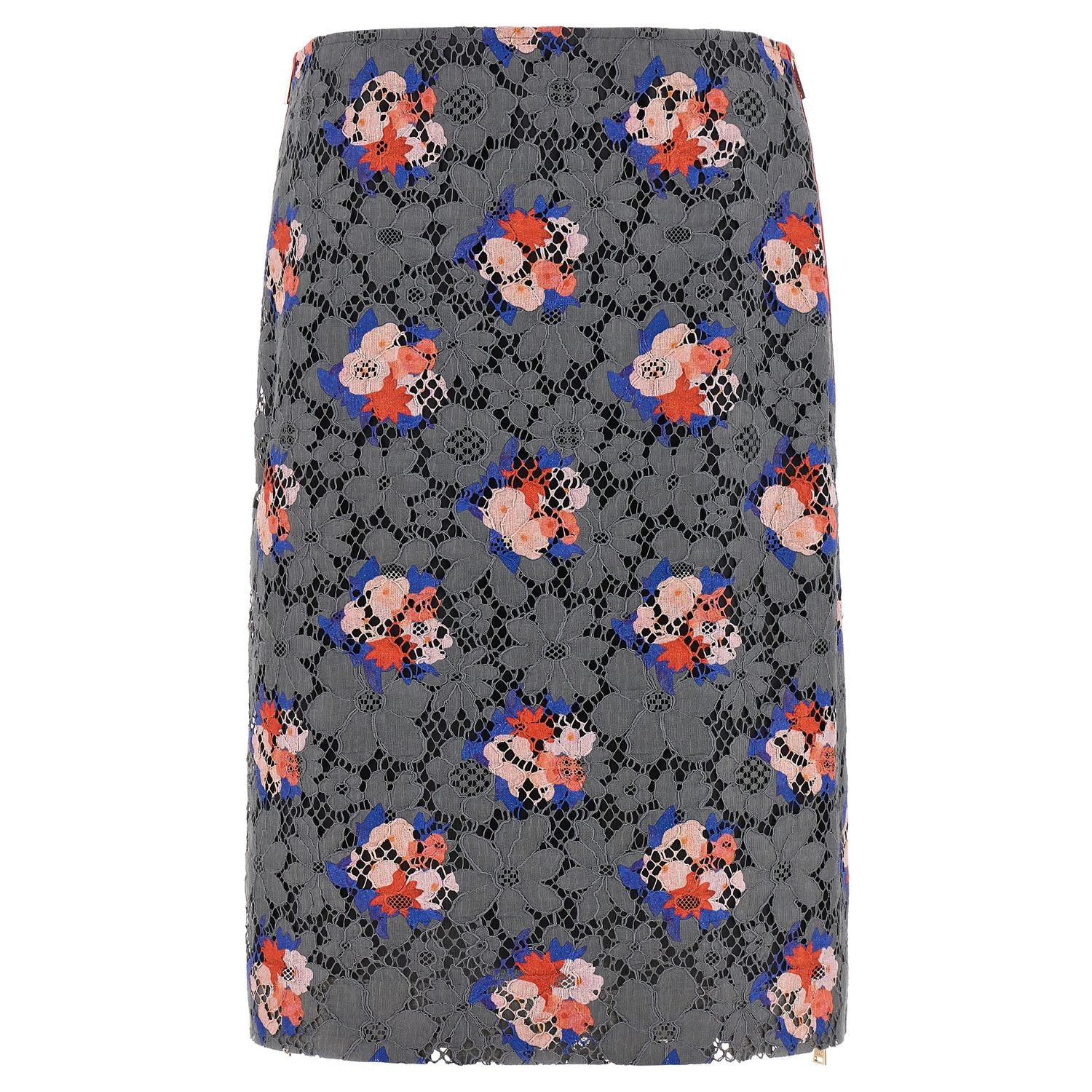 Fendi Gray Cotton Midi Skirt