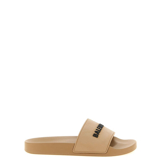 Balenciaga Beige Plastic Slides