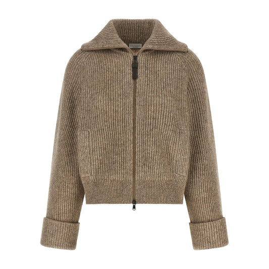 Brunello Cucinelli Beige Cashmere Cardigan
