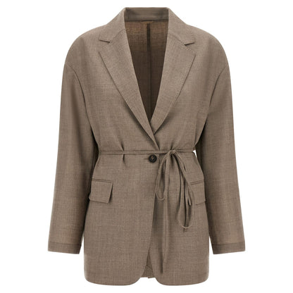 Brunello Cucinelli Beige Virgin Wool Blazer