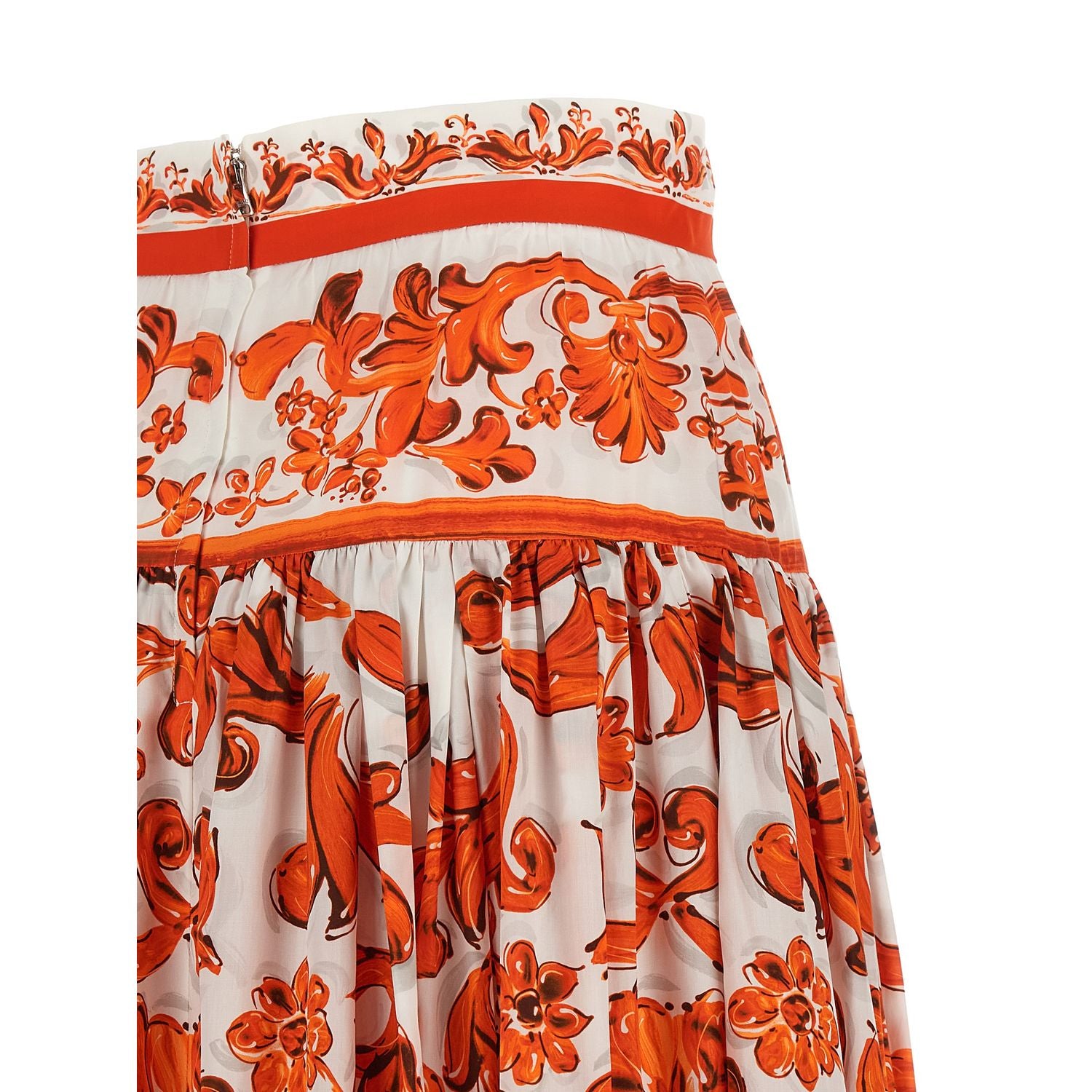 Dolce & Gabbana Orange Cotton Mini Skirt