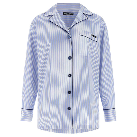 Dolce & Gabbana Blue Cotton Blouse