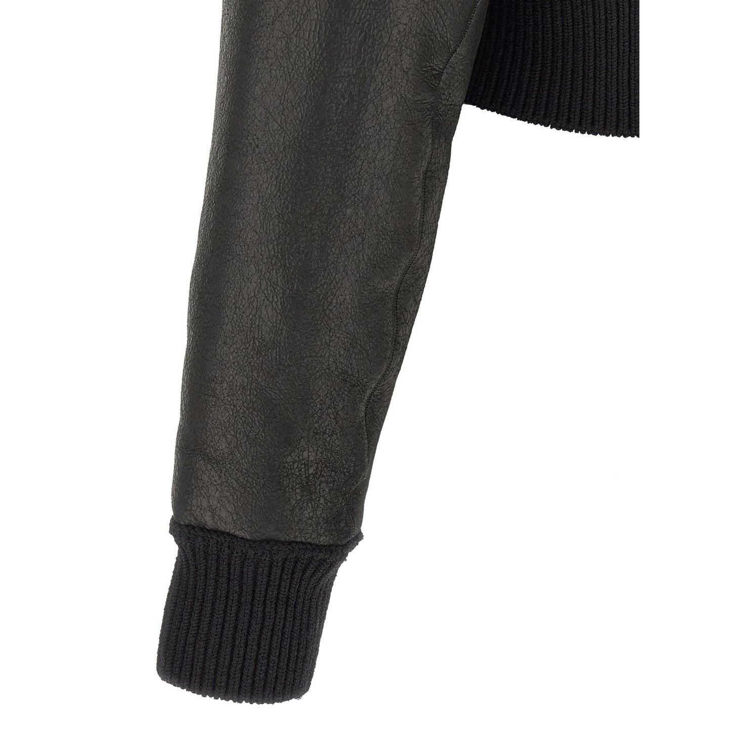 Rick Owens Black Lamb Fur Leather Jacket