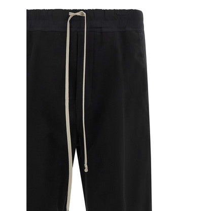 Rick Owens Black Cotton Casual Pants