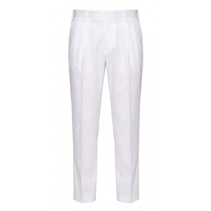 Malo White Cotton Men Pant