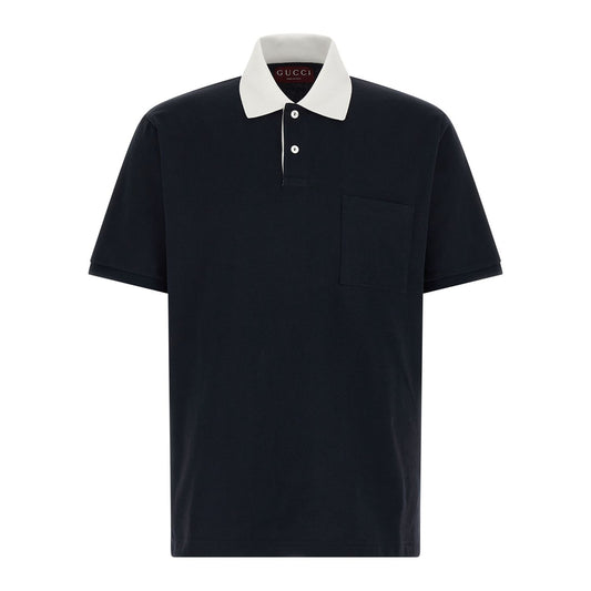 Gucci Blue Cotton Polo Shirt