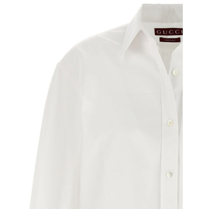Gucci White Cotton Blouse