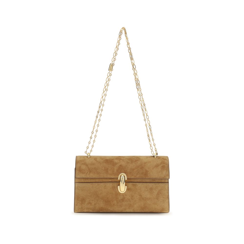Savette Beige Calf Leather Bos Taurus Clutch Bag