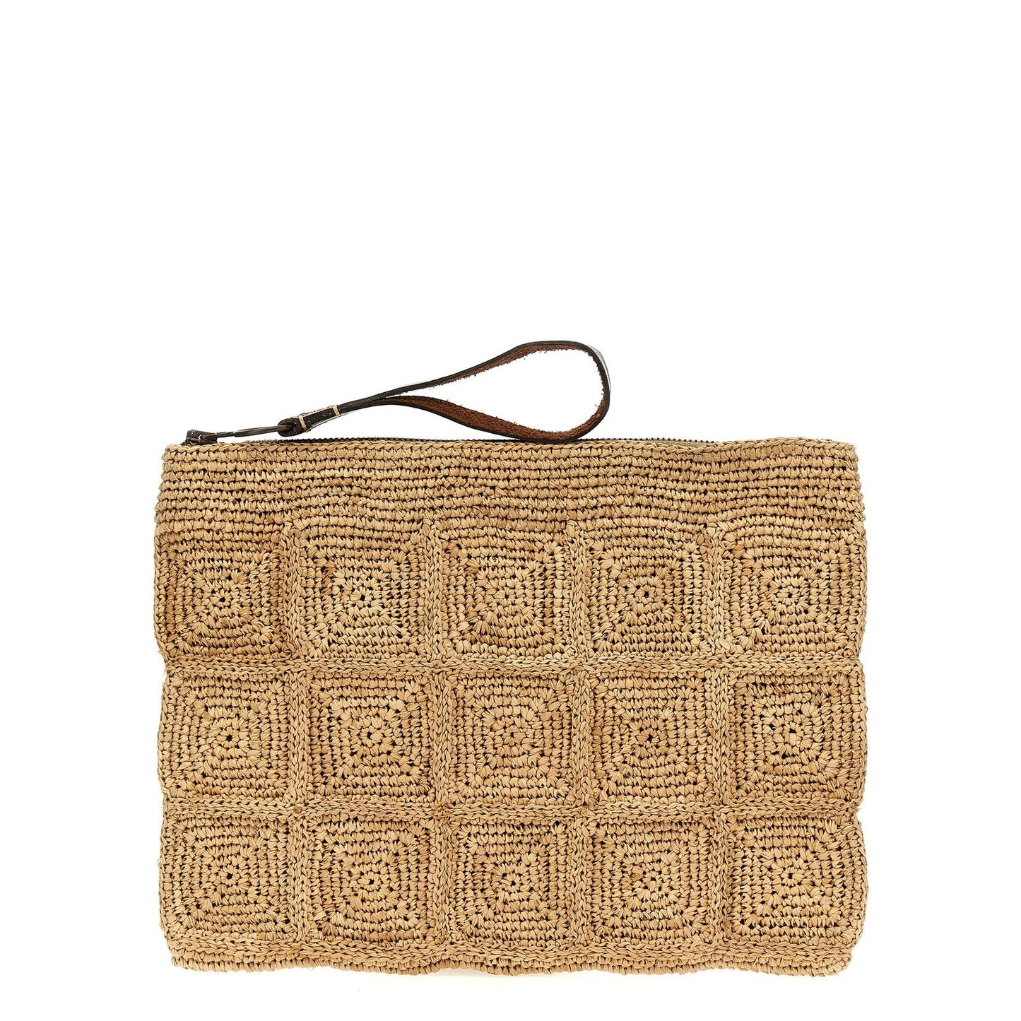 Ibeliv Beige Raffia Clutch Bag