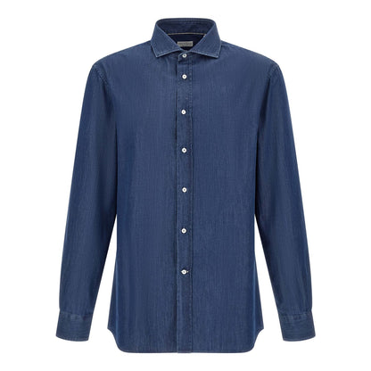 Brunello Cucinelli Blue Cotton Blouse