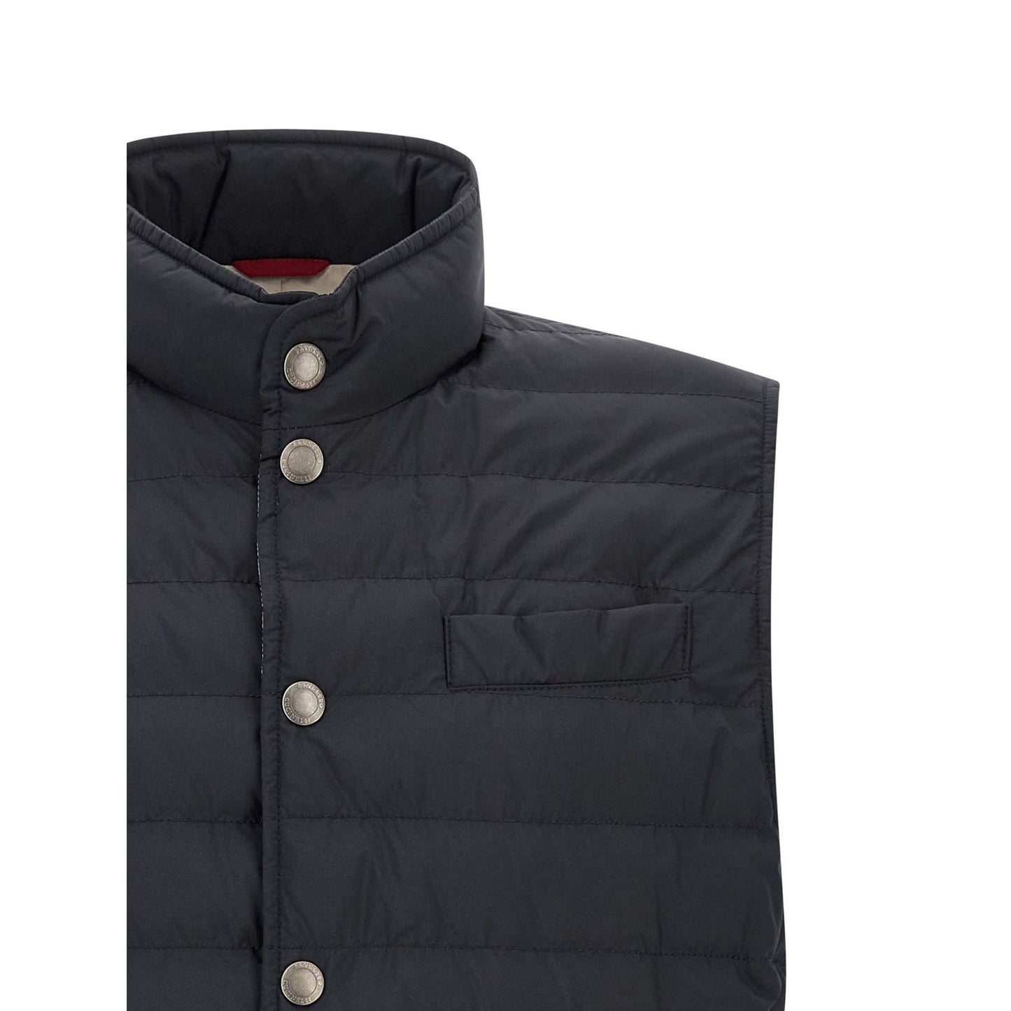 Brunello Cucinelli Blue Polyester Sleeveless Jacket