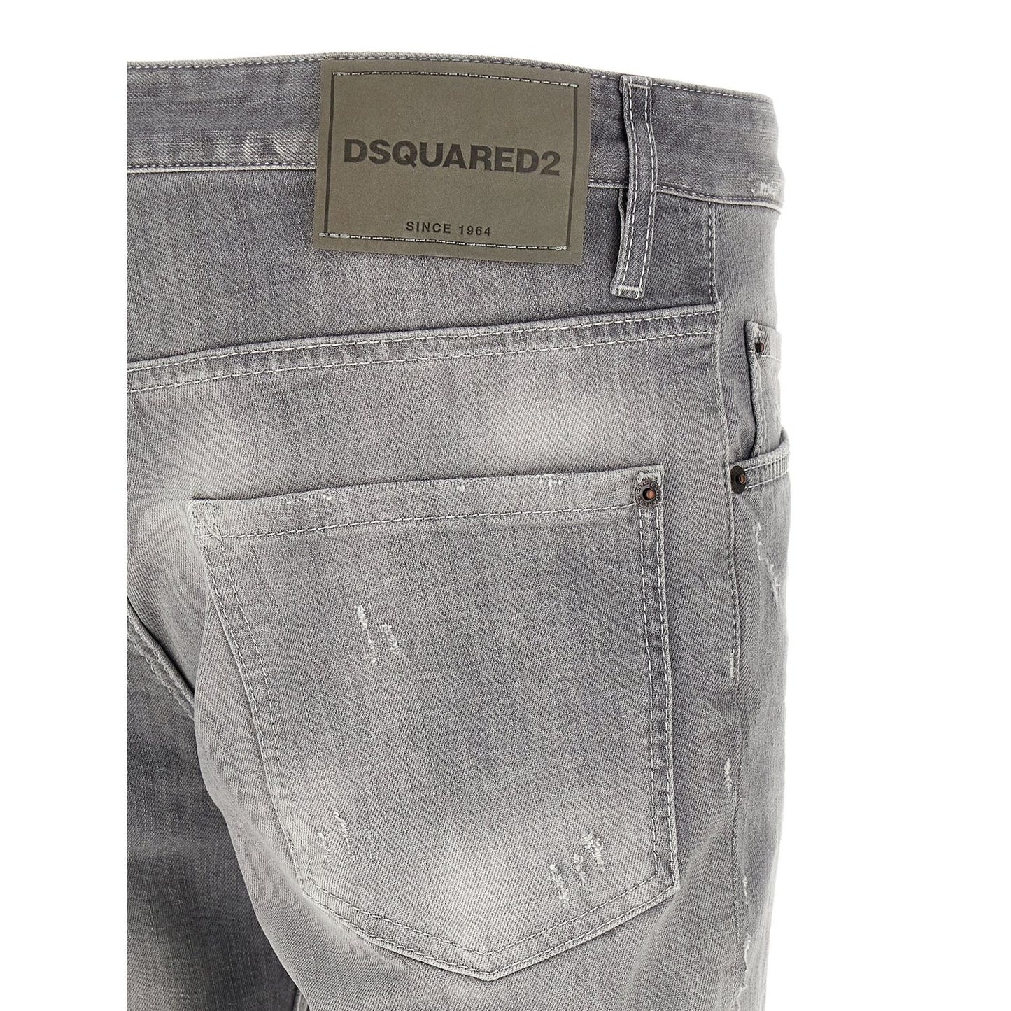 Dsquared² Gray Cotton Tapered Jeans