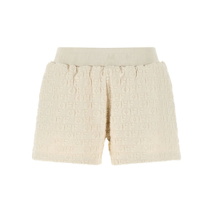 Off-White Beige Cotton Bermuda Shorts