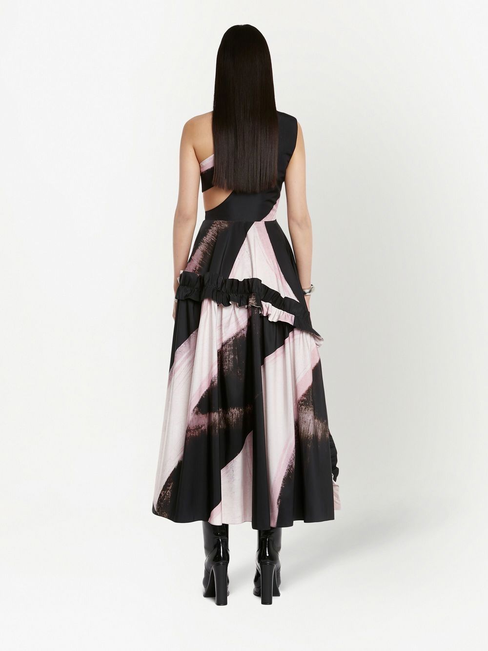 Alexander Mcqueen one-shoulder printed midi dress Dresses Alexander Mcqueen