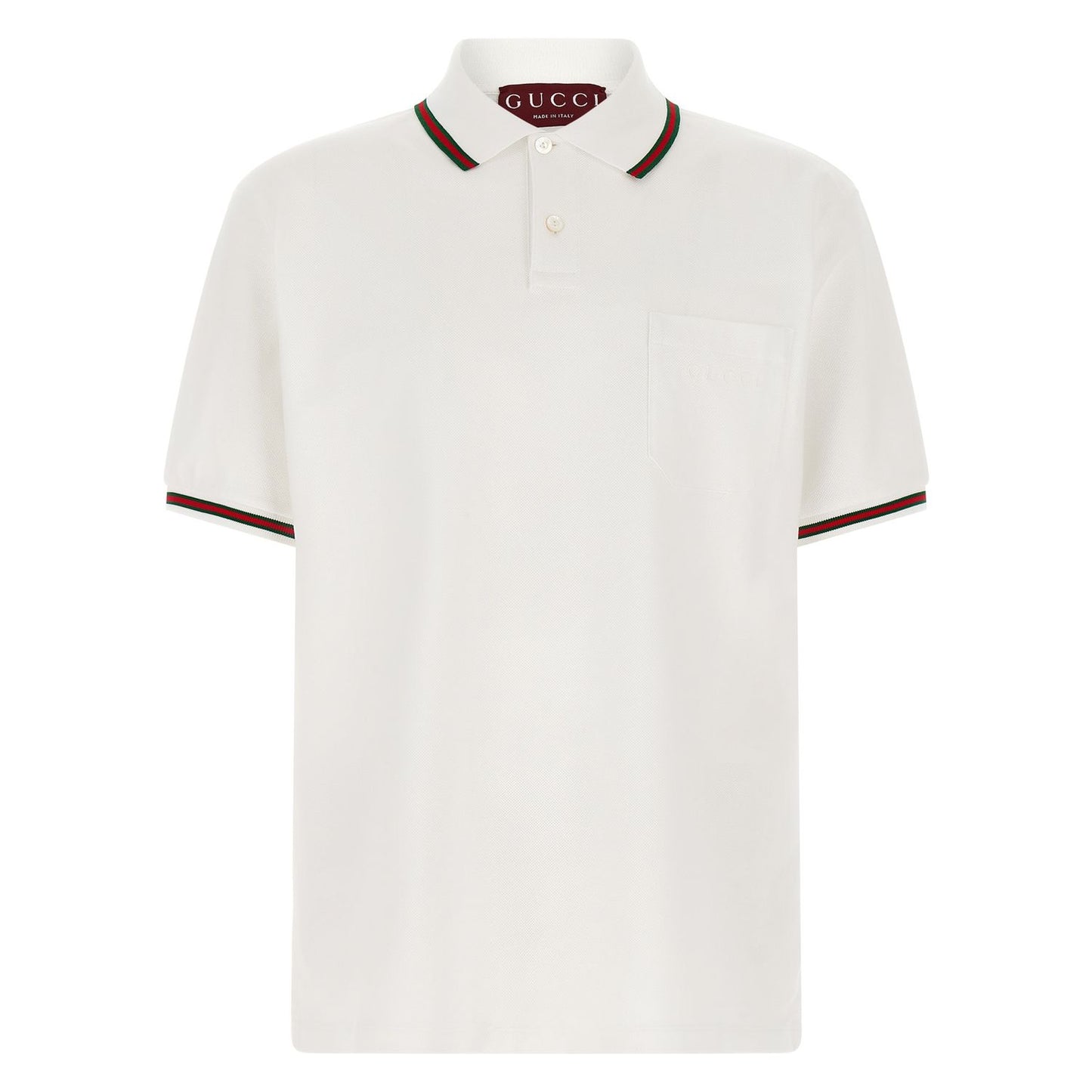 Gucci White Cotton Polo Shirt