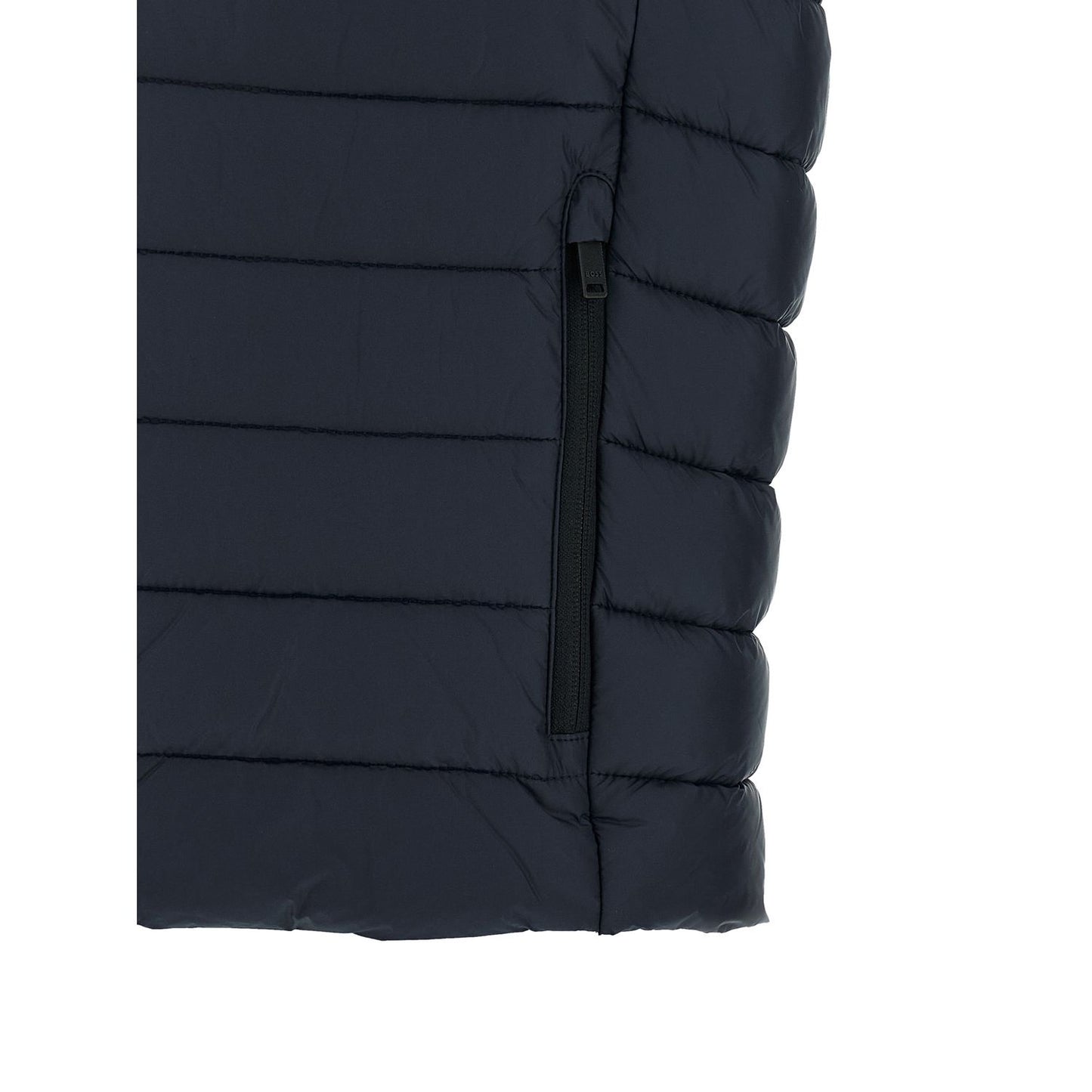 Hugo Boss Blue Recycled Polyamide Sleeveless Jacket