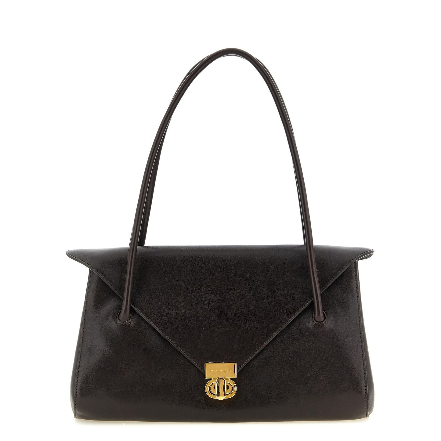 Marni Brown Calfskin Shoulder Bag