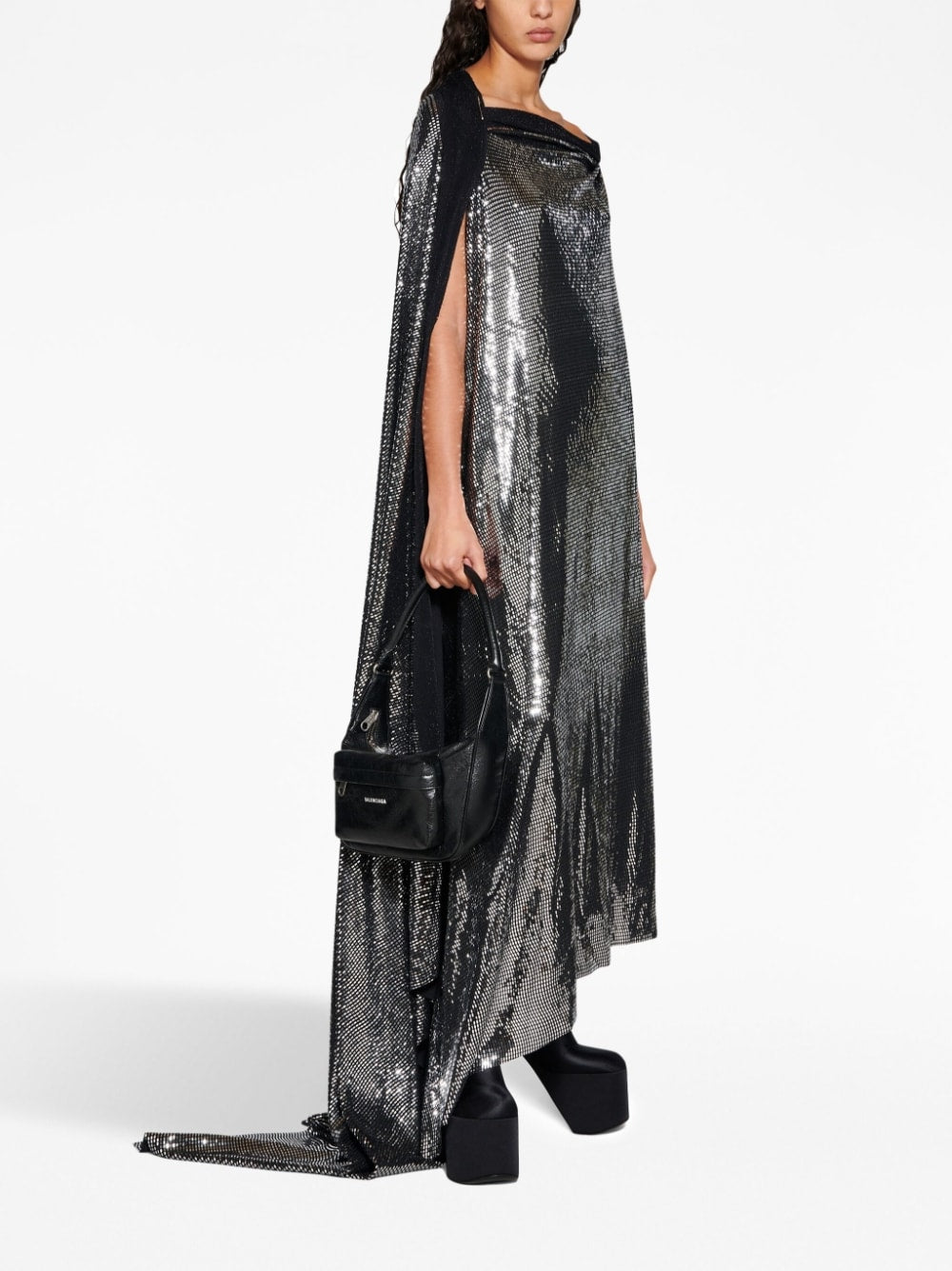 Balenciaga Metallic Effect Midi Dress Dresses Balenciaga