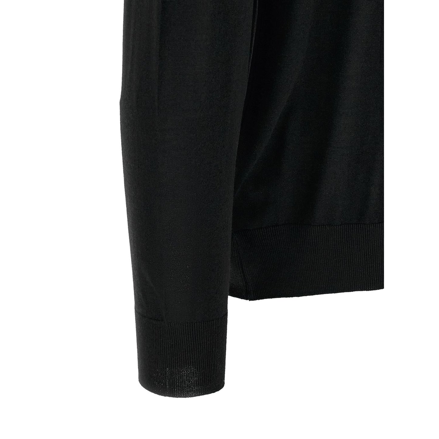 Kiton Black Wool Polo Shirt