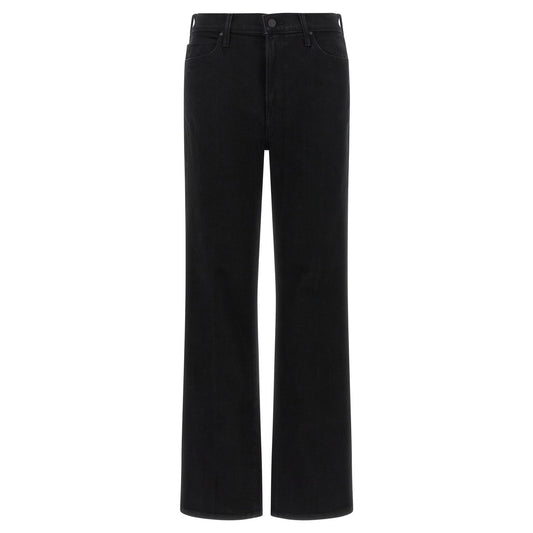 Mother Denim Black Cotton Flared Jeans