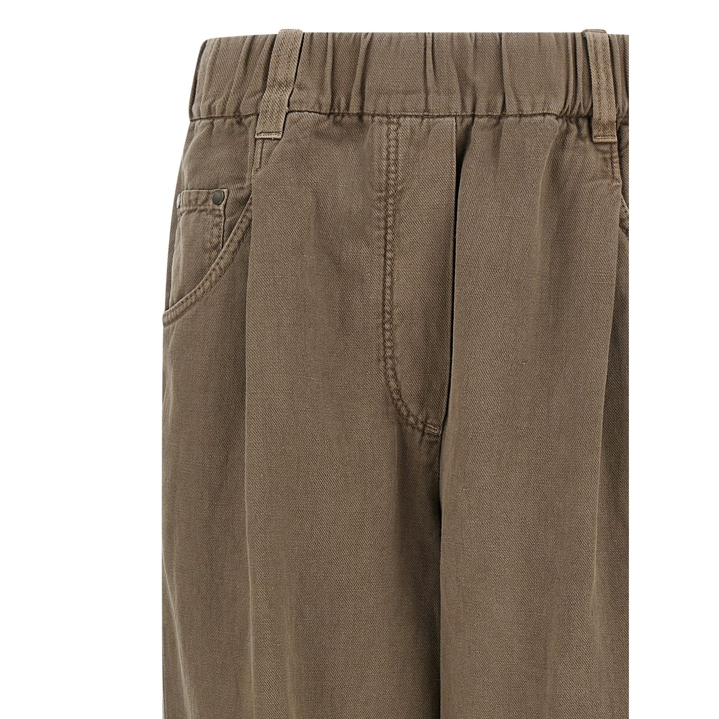 Brunello Cucinelli Brown Cotton Casual Pants