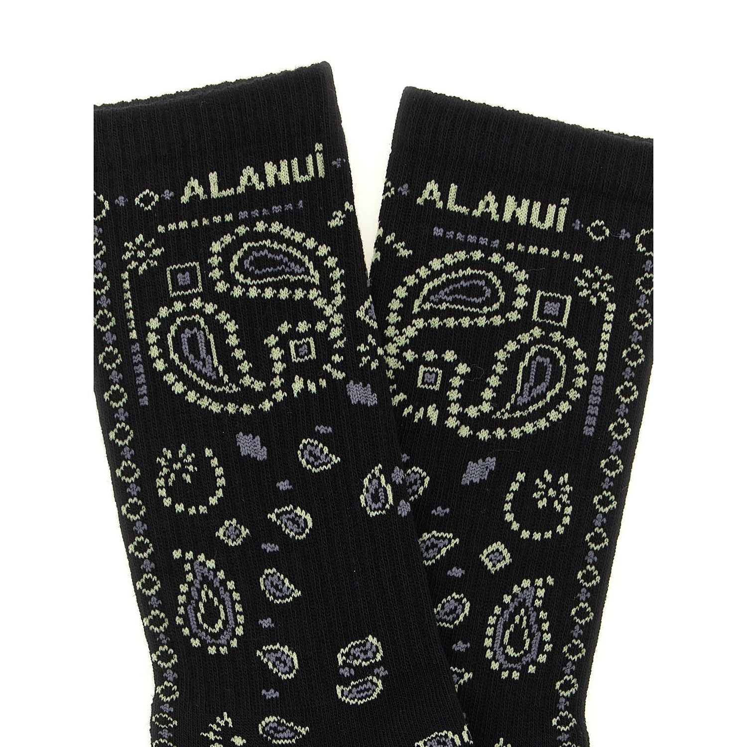 Alanui Black Cotton Socks