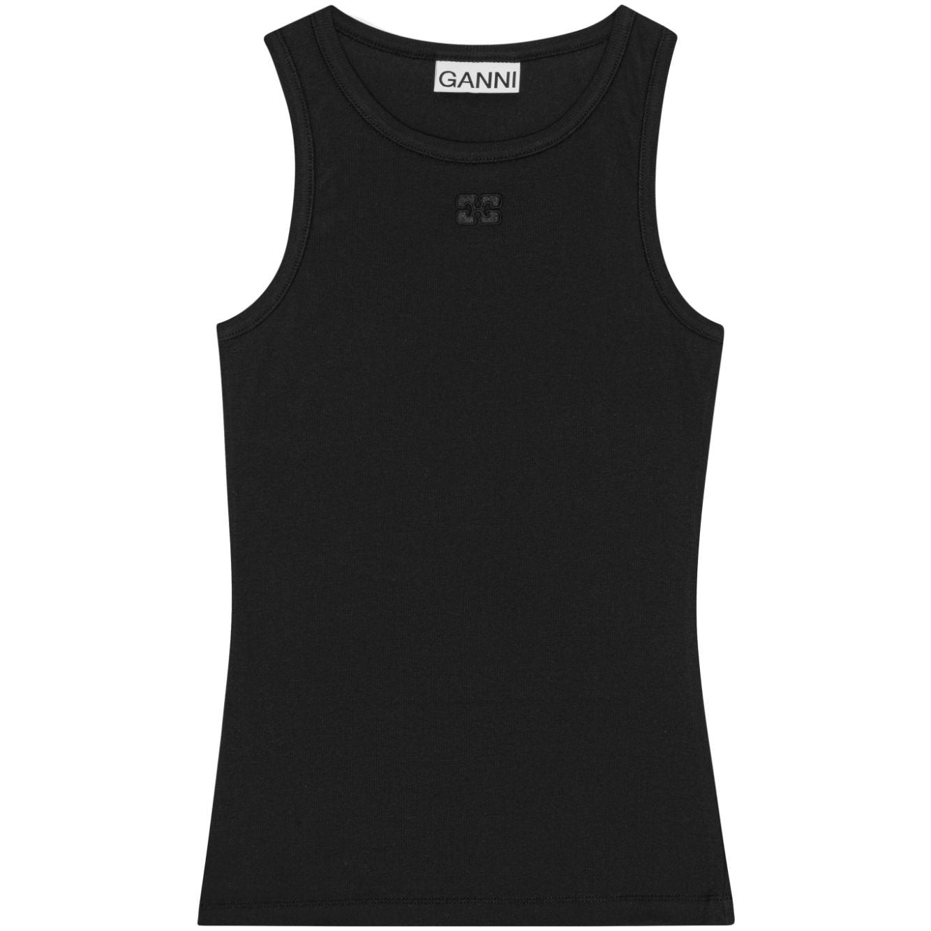 GANNI Top Black Topwear Ganni