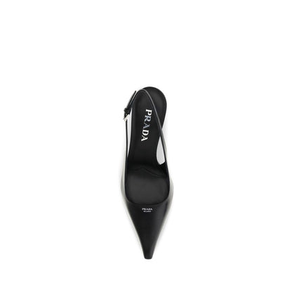 Prada Black Calf Leather Bos Taurus High Heel Pumps