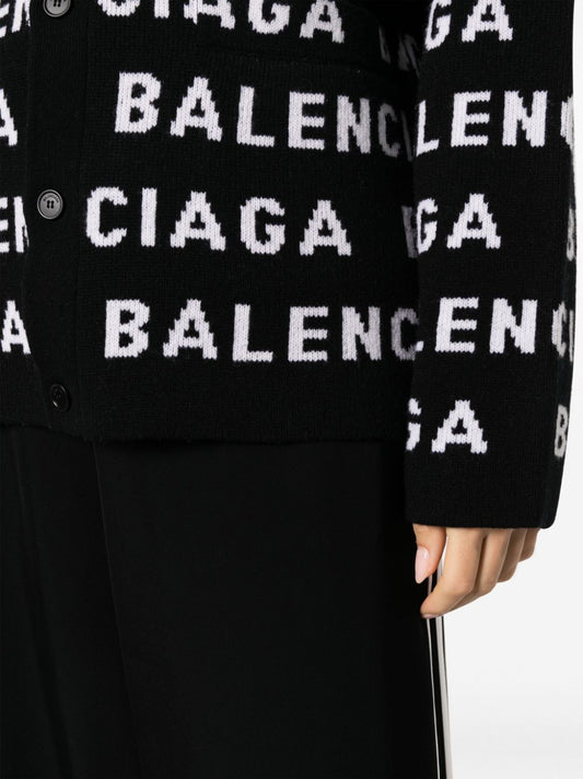 Balenciaga intarsia knit logo cardigan Topwear Balenciaga