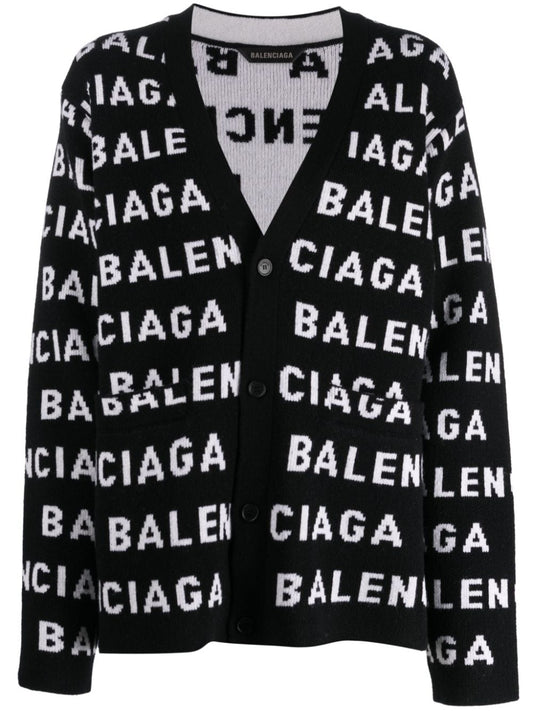 Balenciaga intarsia knit logo cardigan Topwear Balenciaga