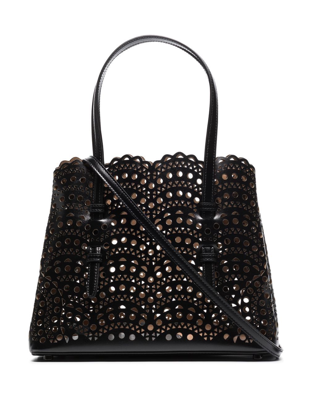 Alaia Mina leather tote Bag Black