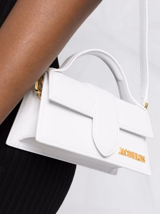 JACQUEMUS leather Le Bambino Long shoulder bag White Handbag JACQUEMUS