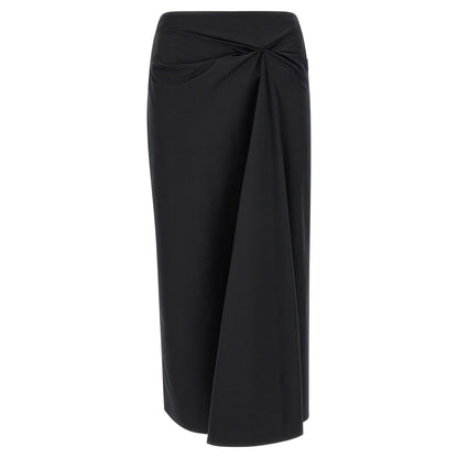 Max Mara Black Cotton Midi Skirt