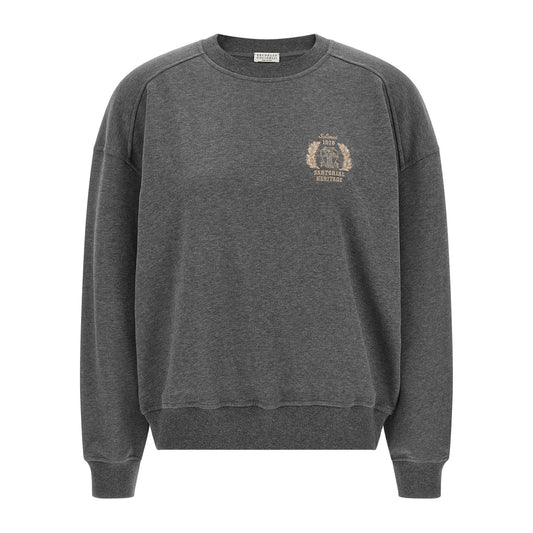 Brunello Cucinelli Gray Cotton Sweatshirt