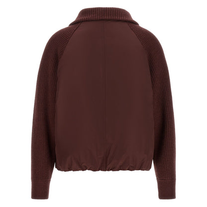 Brunello Cucinelli Bordeaux Cotton Bomber