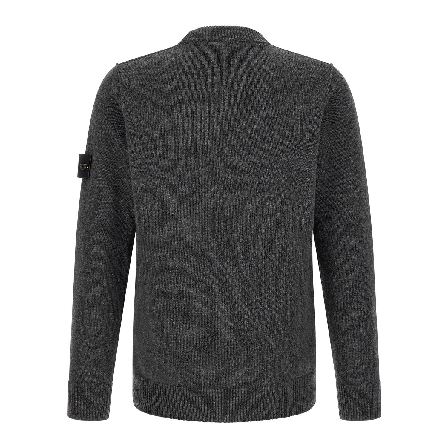Stone Island Gray Virgin Wool Cardigan