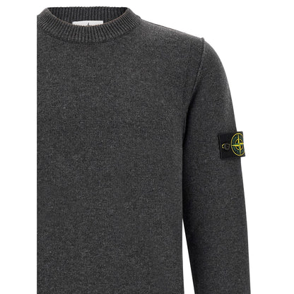 Stone Island Gray Virgin Wool Cardigan