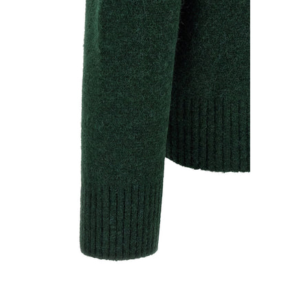 Ami Paris Bicolor Alpaca Leather Cardigan