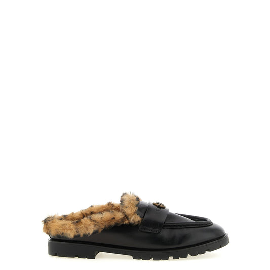 PINKO Black Cowhide Mules