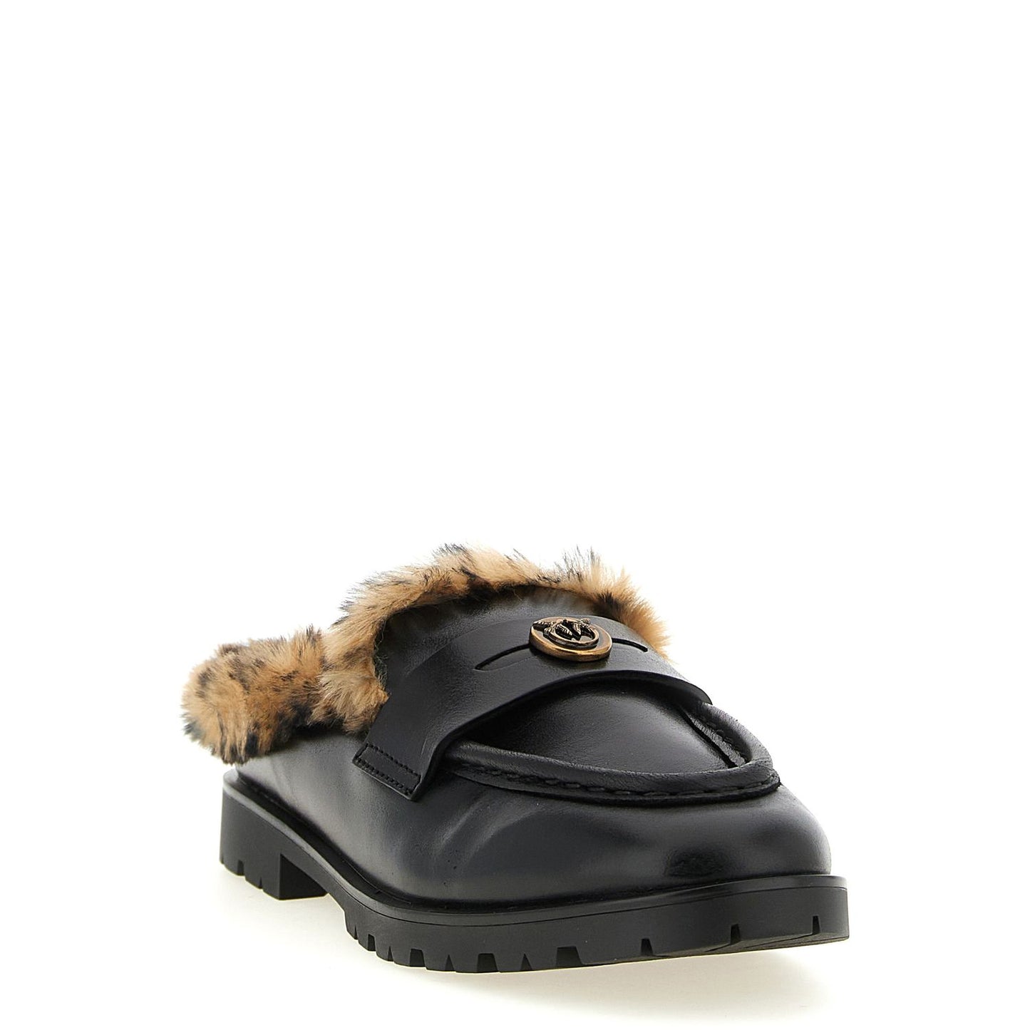 PINKO Black Cowhide Mules