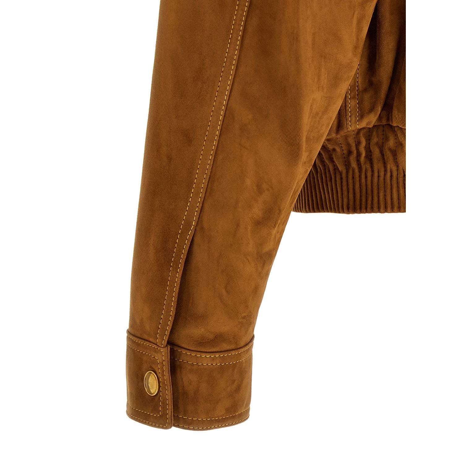 Versace Brown Lamb Leather Leather Jacket