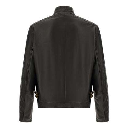 Versace Black Lamb Leather Leather Jacket