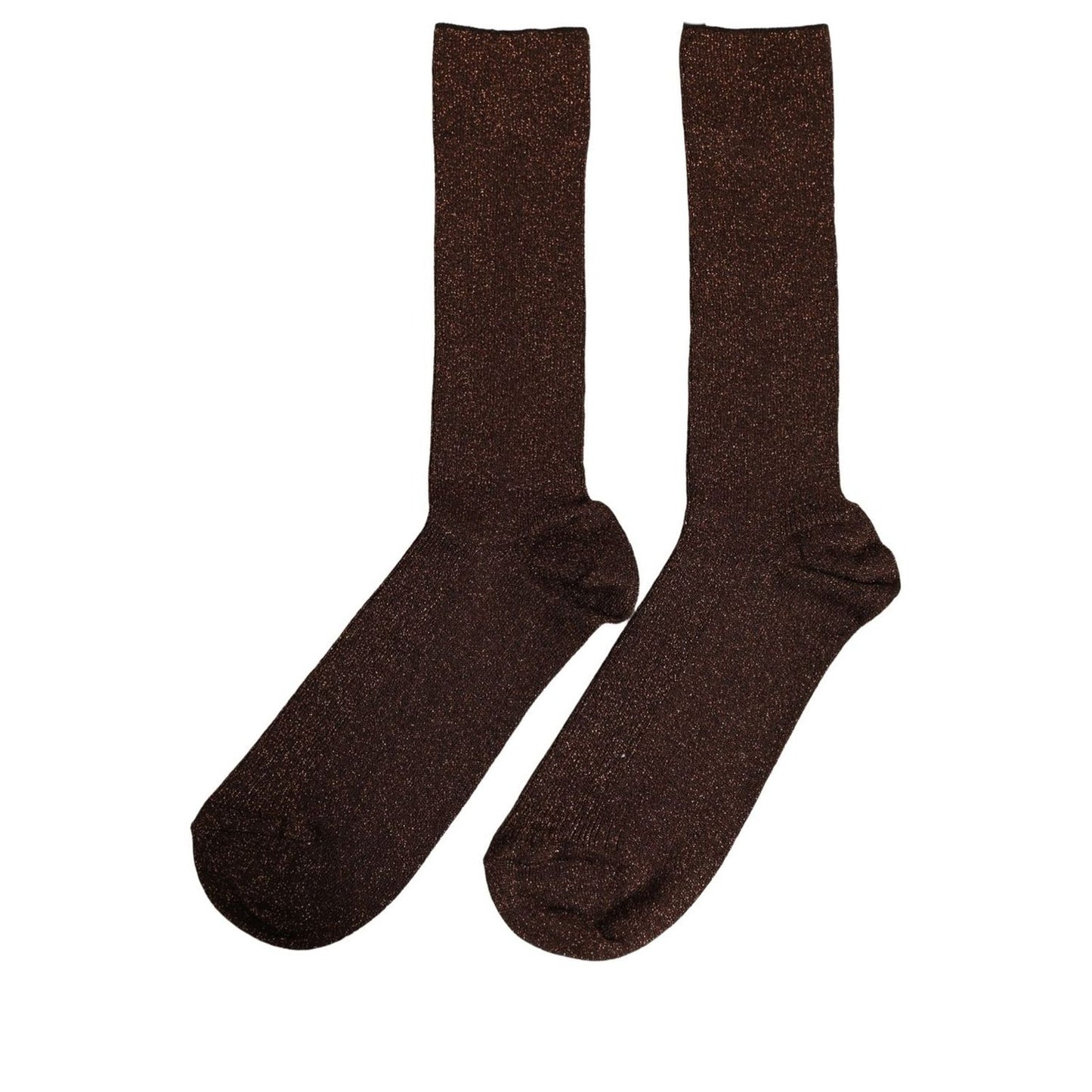 Dolce & Gabbana Dark Brown Viscose Logo Mid Calf Accessory Socks