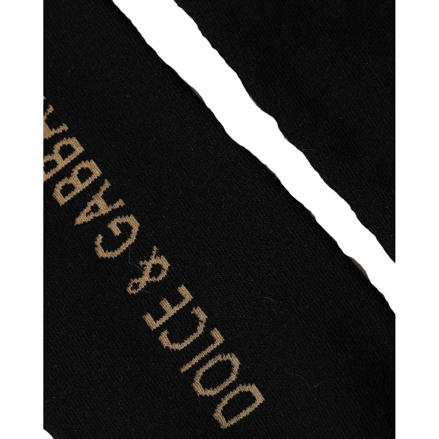Dolce & Gabbana Black Rabbit Floral Wool Mid Calf Accessory Socks